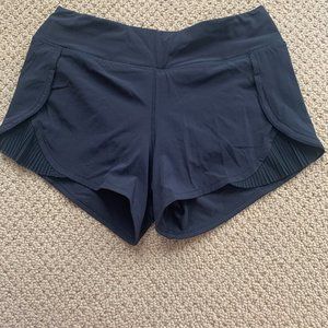 Black Lululemon Shorts with Ruffle on Side